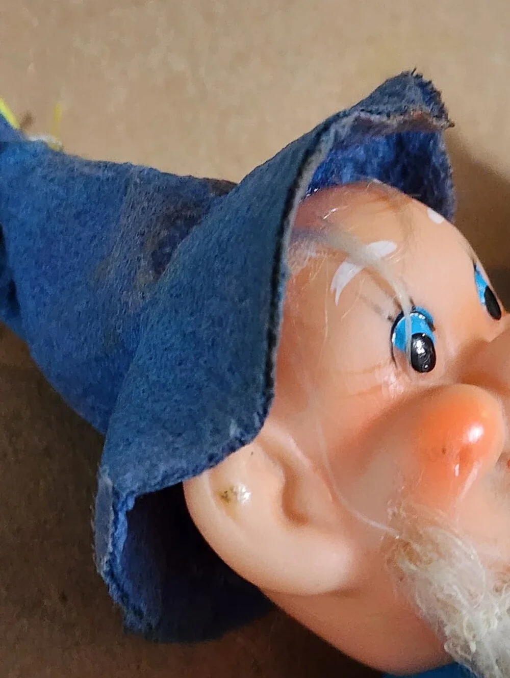 Vtg Elf Pixie Dwarf Gnome Felt Rubber Face Doll Christmas Japan Lot Of 3